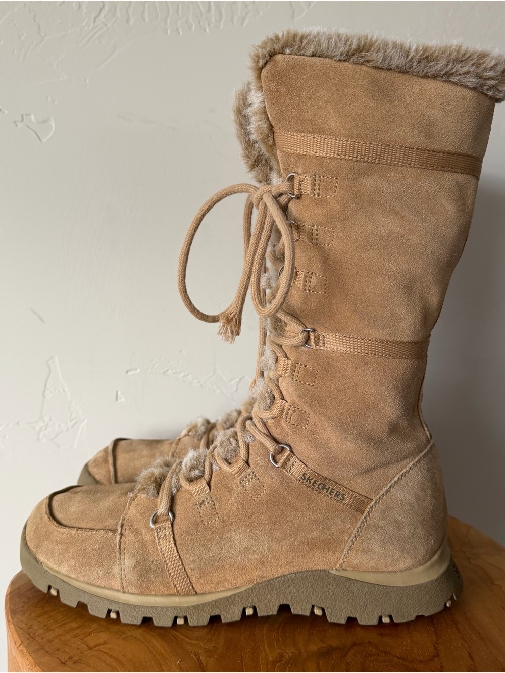 Skechers Y2K Women's Boots 9 Tan Suede Chukka Top Sider Knee Snow